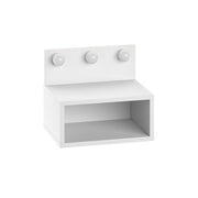 Comodino "Treo" con lampadina in legno - 40 x 30 x 34 cm - Bianco