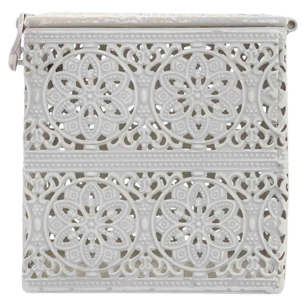 Scatola in metallo bianco 12.5x12.5x11.5h cmh cm