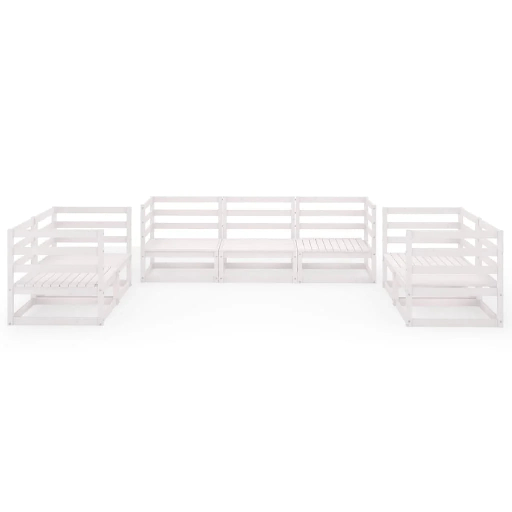 Set di mobili da giardino mobili da esterno 7 pezzi bianco legno di pino massiccio 02_0017360