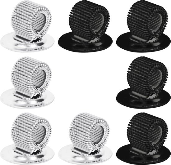 Clip per pennarelle a 8 pezzi - clip magnetica per pennarelle in acciaio inossidabile - regolabile supporto per pennarelle per auto - clip per pennarelle autoadesiva - adatta per uffici e studenti - nero argento.