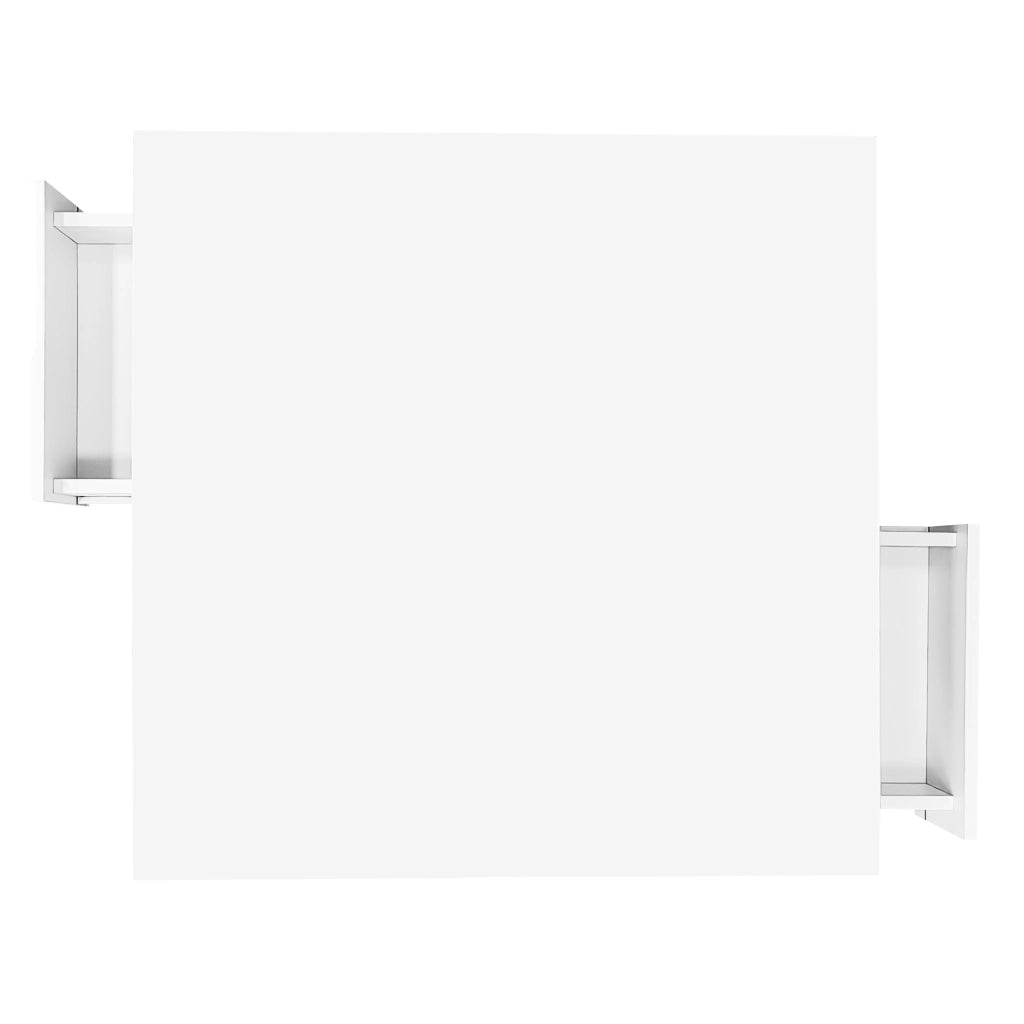 Tavolino da Salotto con 2 Cassetti e Dettagli Dorati; Finitura Lucida; Stile Moderno; in Pannello Truciolare; Bianco