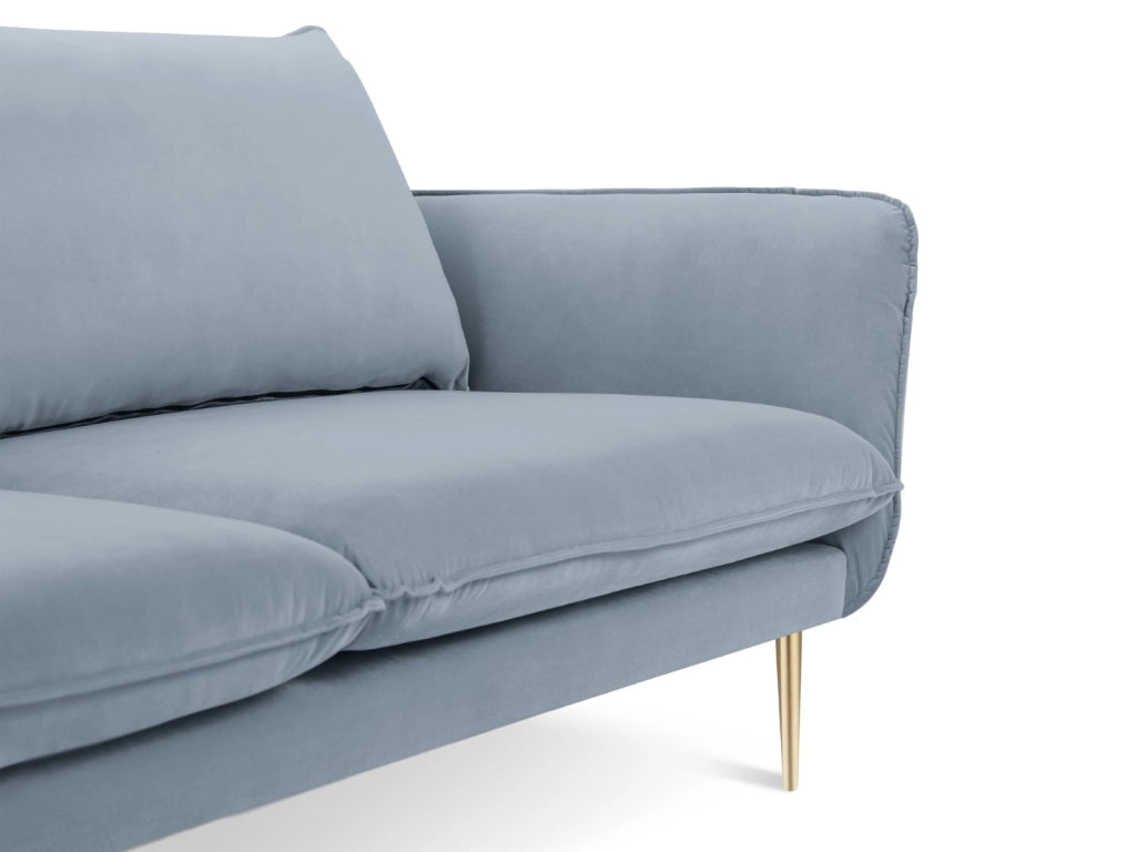 Cosmopolitan Design - Divano "Vienna" 4 posti in velluto azzurro 