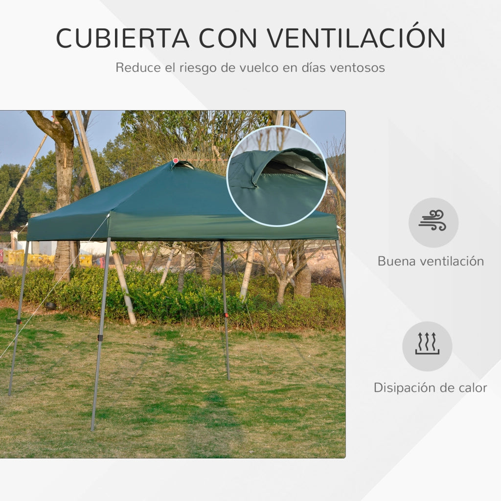 Gazebo da Giardino Pieghevole ¨C zephmum ¨C Verde Acciaio 3x3m