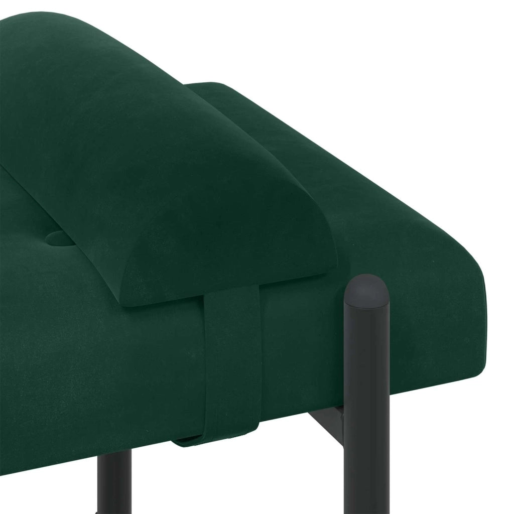Panchina con bottoni e cuscini Verde Scuro 110 x 40 x 46 cm 42038387