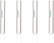Confezione da 20 pezzi di tubi di reazione - 10 ml di volume - vetro di borosilicato - fondo rotondo - con bordi e zona di marcatura - per laboratorio e analisi - Kenzium