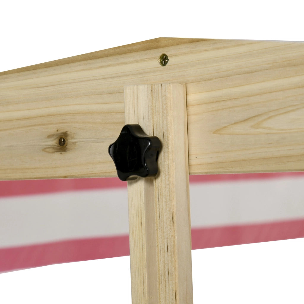 EasyComfort Sabbiera per Bambini 3-8 Anni con Tettuccio Regolabile, in Legno di Abete e Poliestere, 118x118x118 cm