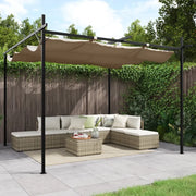 Pergola con Tetto Retrattile Tortora 295x292x230 cm 360115