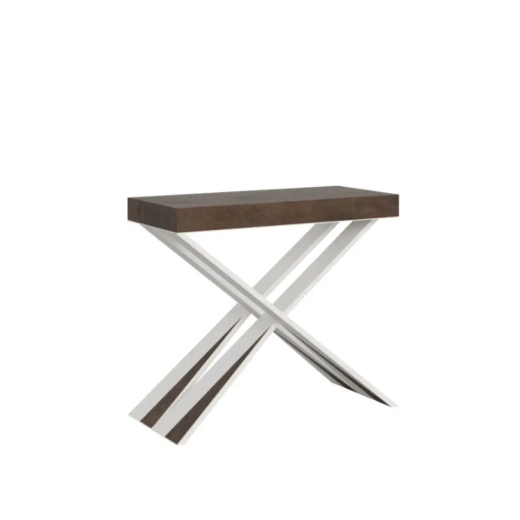 Consolle allungabile 90x40/196 cm Diago Small noce gambe bianche