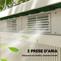 Casetta da Giardino Porta Utensili in Lamiera di Acciaio con Porte Scorrevoli, 280x130x172cm, Verde Scuro