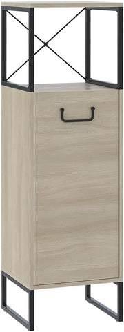 Mobile midi Vionna, Quercia/nero, 36 x 116.5 cm, con ripiano interno regolabile in altezza per un utilizzo flessibile