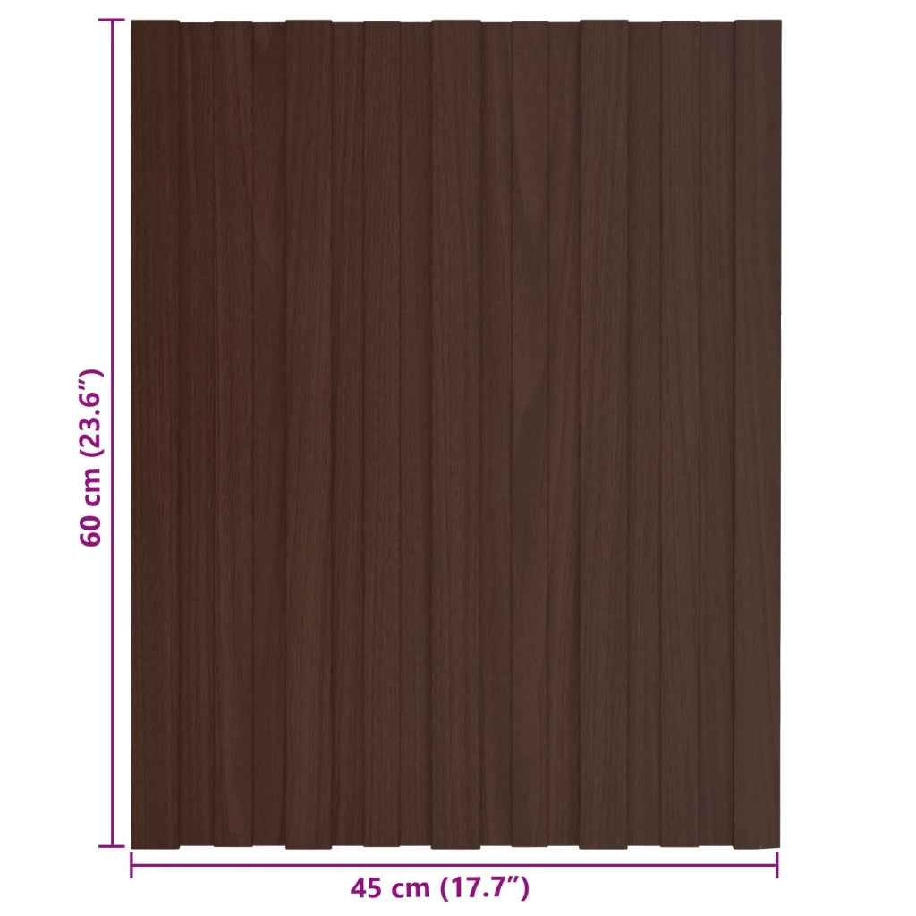Pannello per tetto 12 pz Marrone 60 x 45 cm Acciaio zincato CFW2135552
