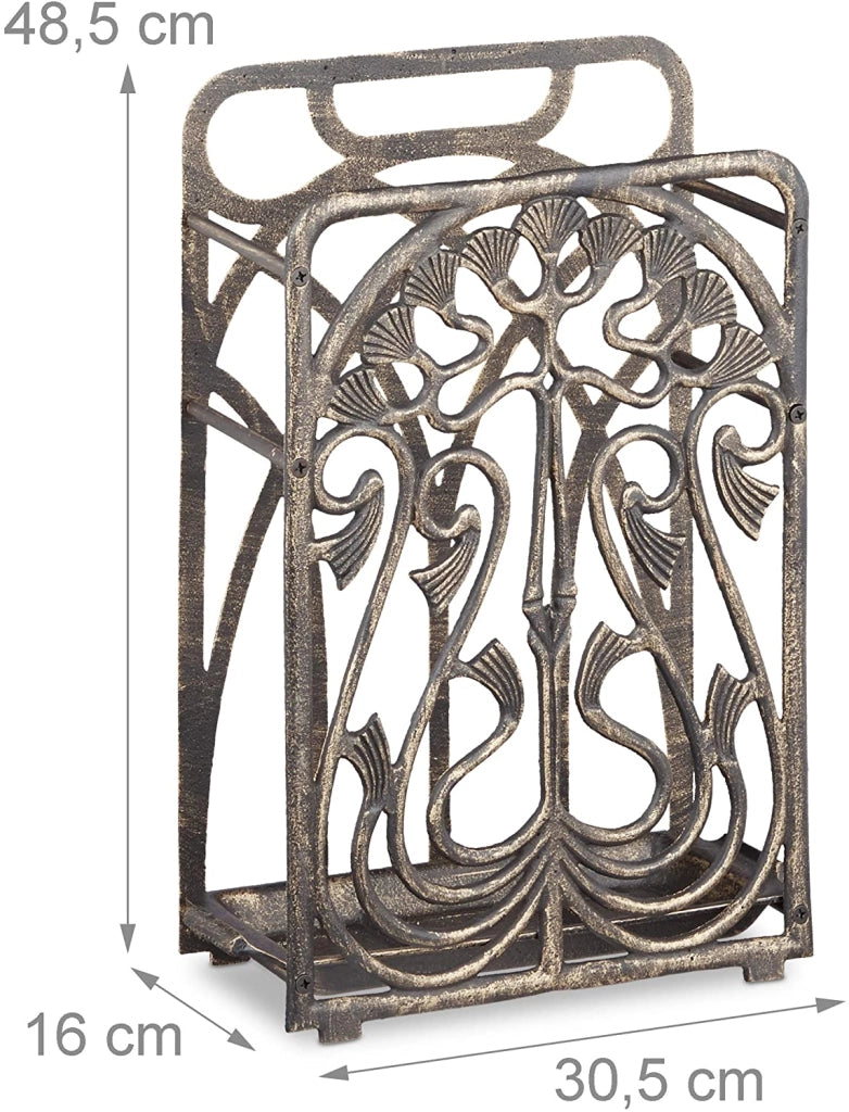 Portaombrelli vintage in alluminio pressofuso stile antico retrò raccoglitore d'acqua vintage 48,5 cm bronzo 13_0002222