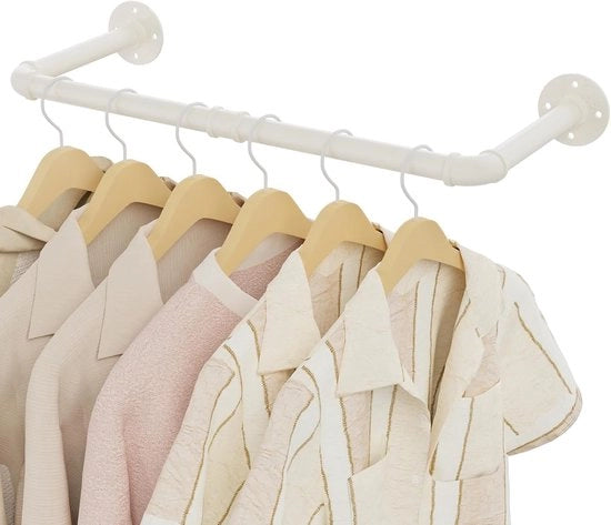 Armadio a muro - robusta gruccia per abbigliamento - 64 cm - bianco - metallo