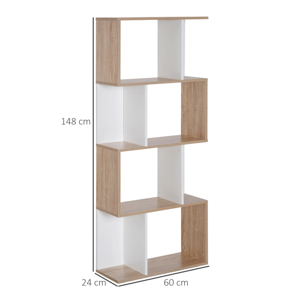 Libreria di Design Scaffale Ufficio Legno Moderna 4 Ripiani 60¡Á24¡Á148cm