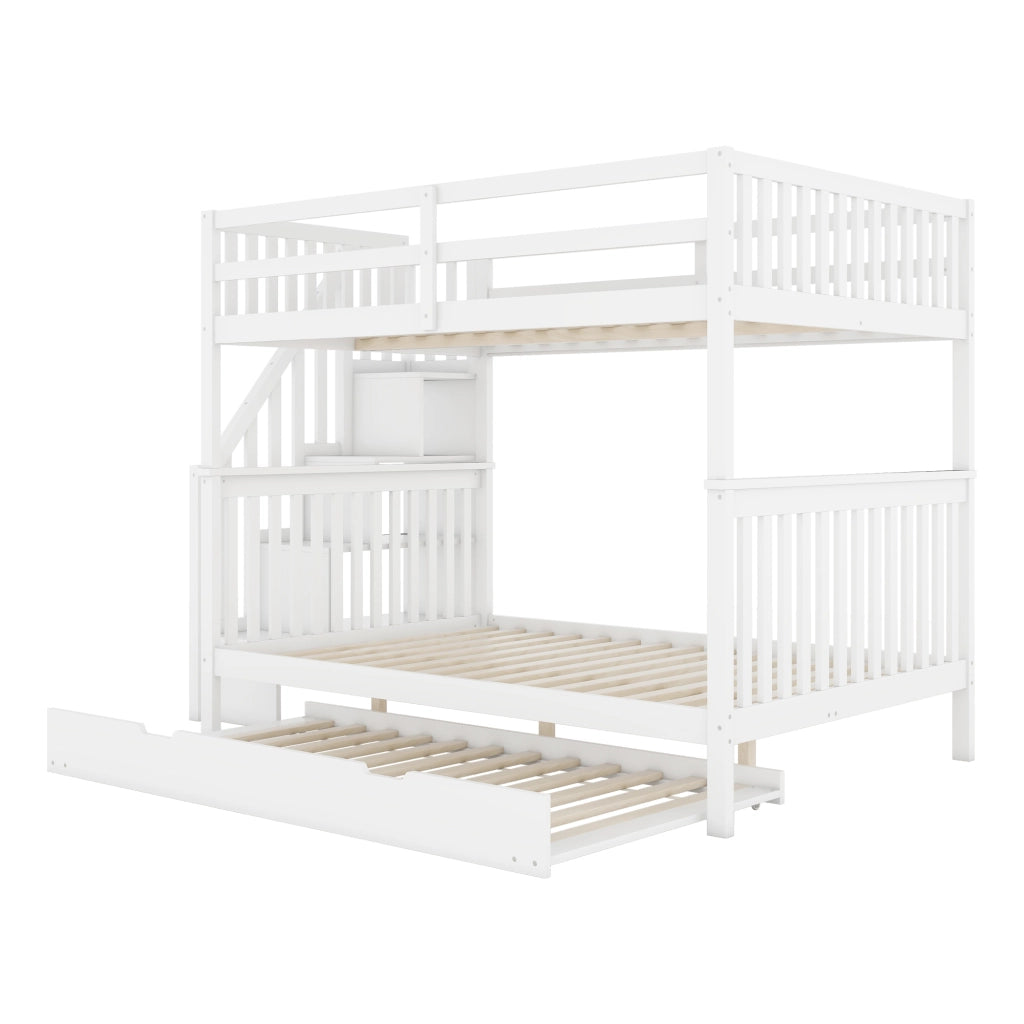 Letto a castello 140×200 cm 2 posti con scala; letto estraibile; sponde alte; senza materasso