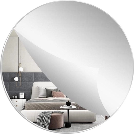 Specchio circolare adesivo da parete - 40 cm HD grande specchio per trucco per bagno e camera da letto