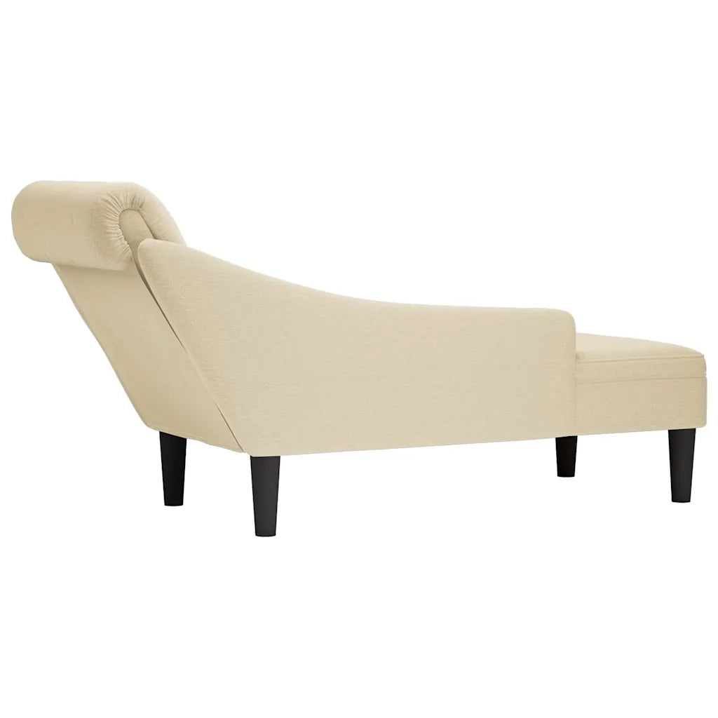 Sdraio con Cuscino e Bracciolo Destro in Tessuto Crema CFW1419588