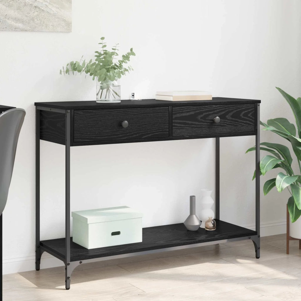 Tavolo consolle con cassetto Rovere Nero 100 x 34,5 x 75 cm