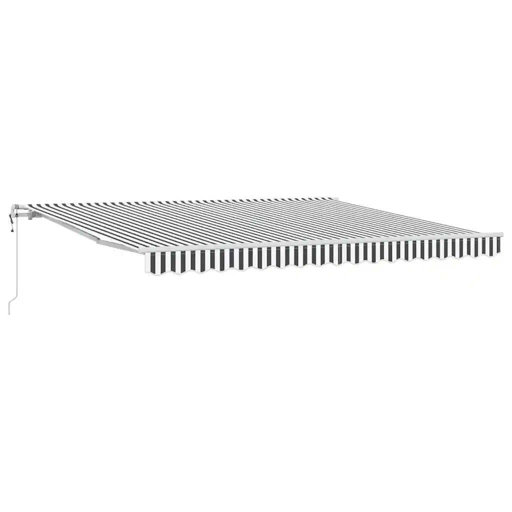 Tenda Sole Retrattile Automatica 400x300 cm Antracite e Bianco 3216037