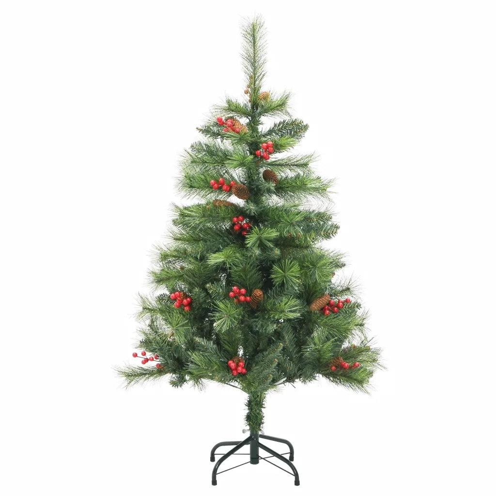 Albero Natale | Decorazioni natalizie Artificiale Incernierato con Pigne e Bacche 150cm