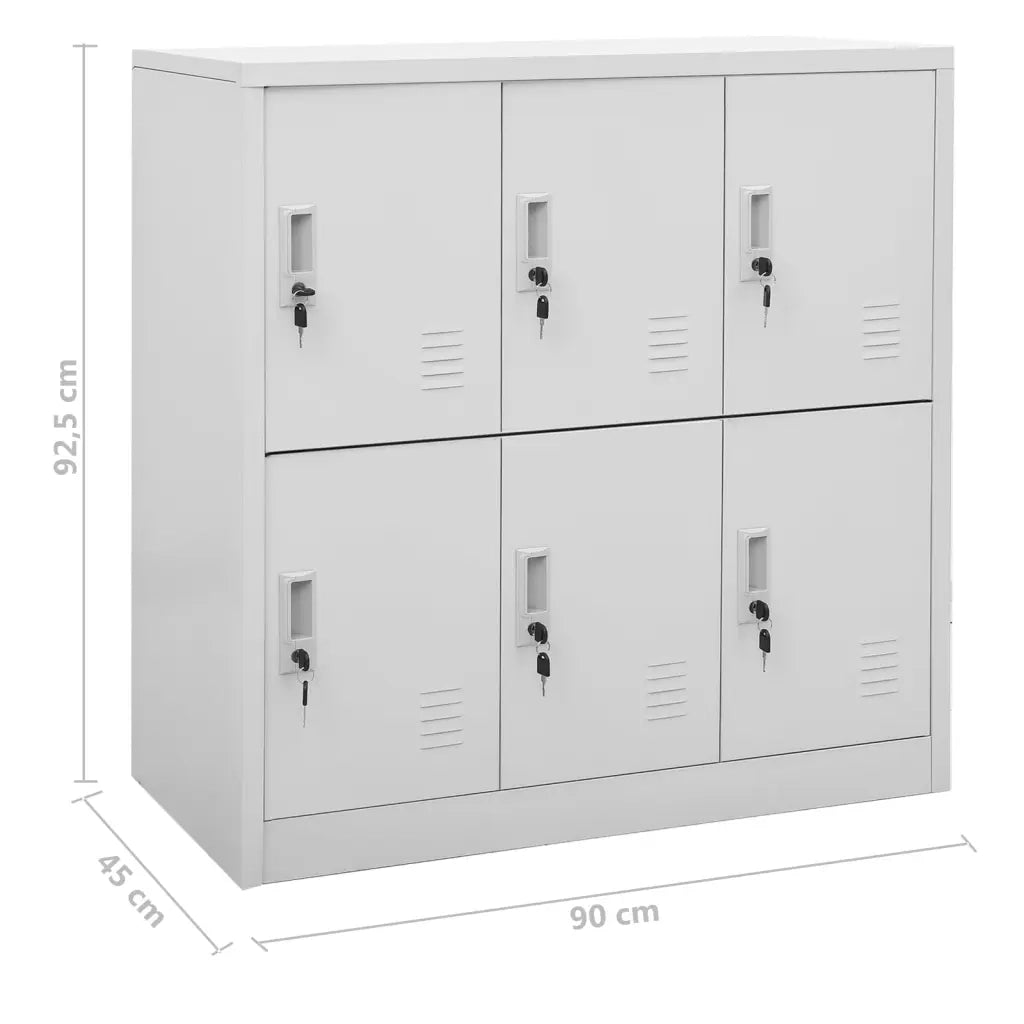 Armadietti con Chiave 2 pz Grigio Chiaro 90x45x92,5 cm Acciaio 3095231