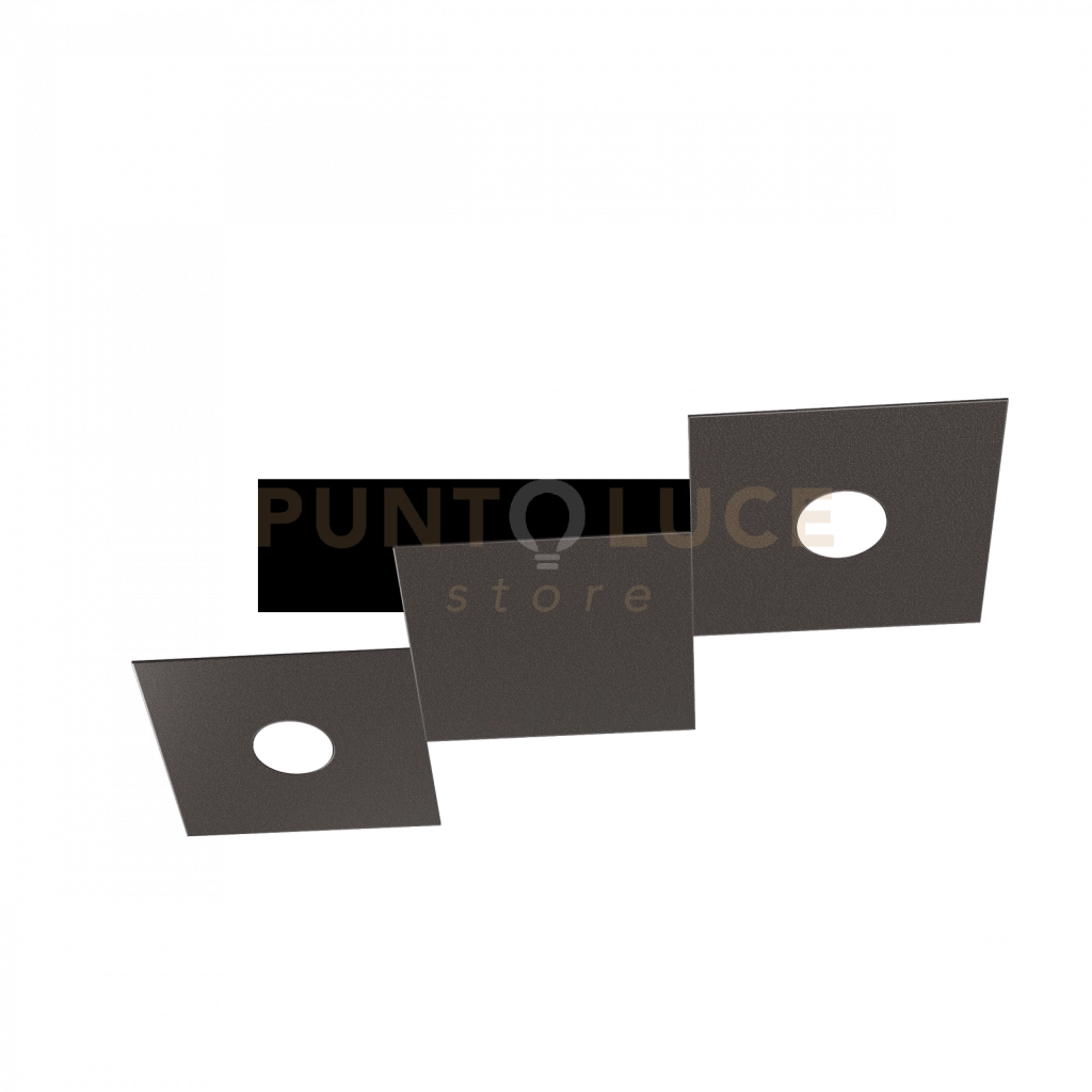ECCENTRIC APPLIQUE-PLAFONIERA 2 LUCI + 1 DECORATIVO MARRONE 1156-2L1D-MA