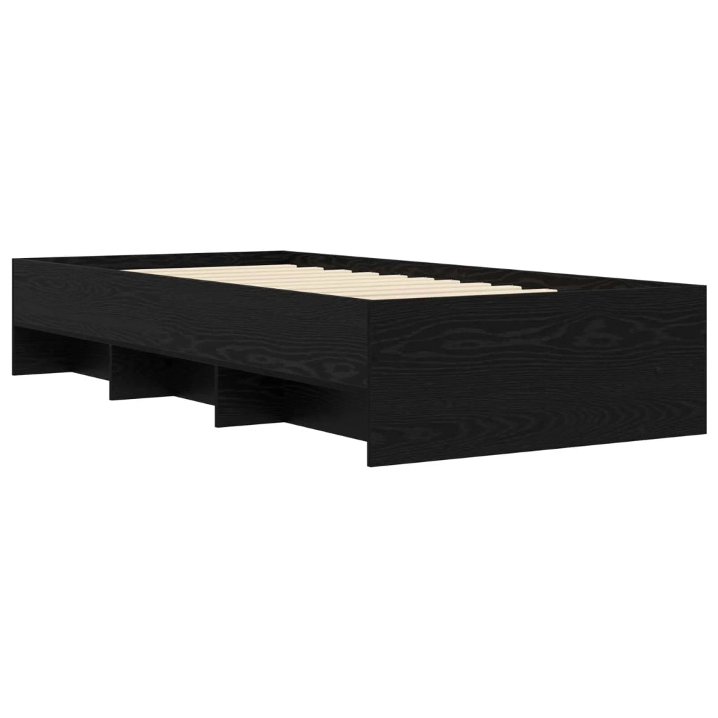 Struttura del letto con lo scaffale Rovere Nero 80 x 200 cm 3429675