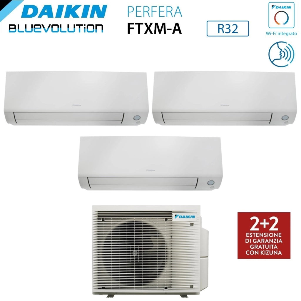 Condizionatore Trial Split Daikin Perfera All Seasons 9+9+15 con 3MXM68A R-32 Wi-Fi Integrato - Garanzia Italiana