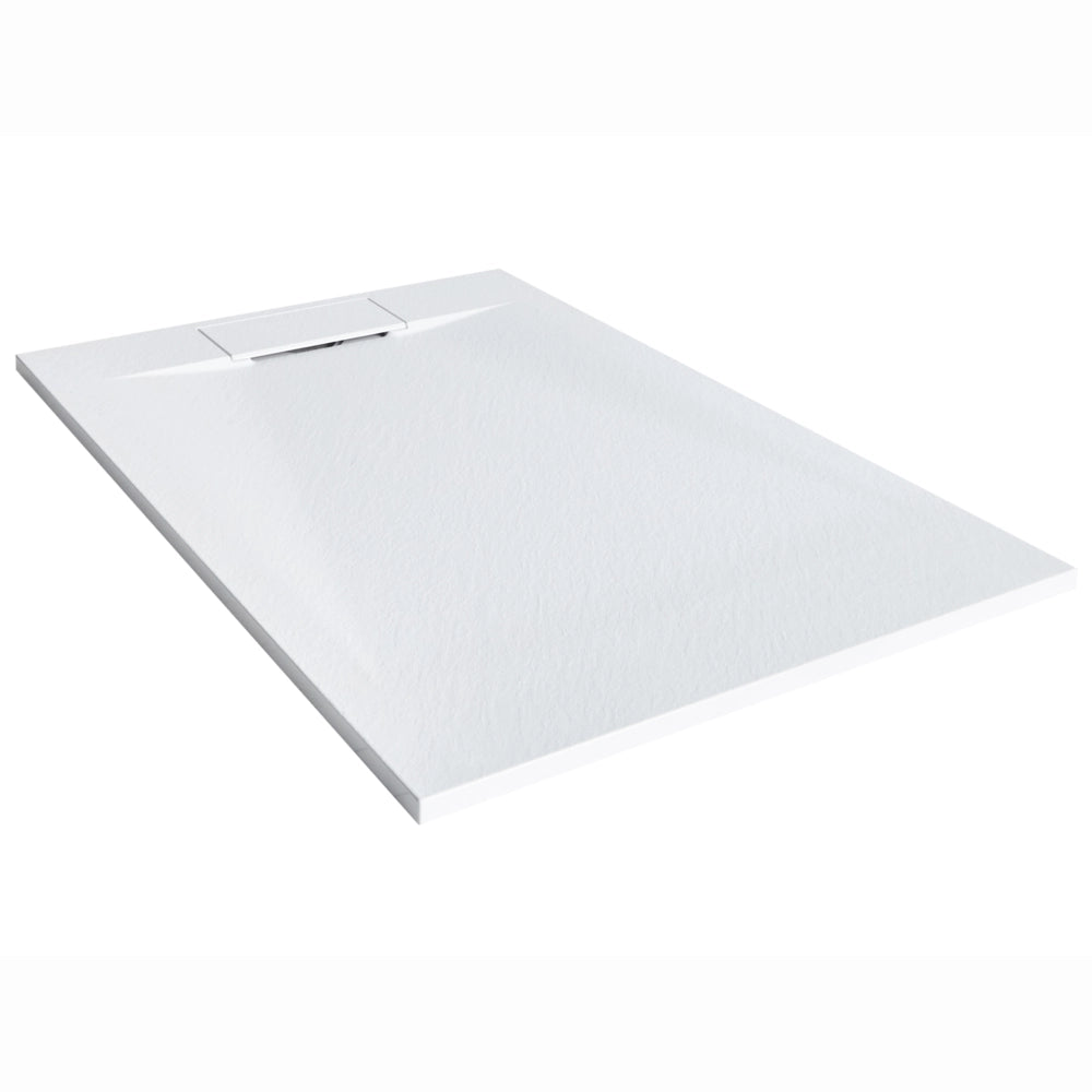 Piatto doccia con scarico bianco SMC 80 x 120 x 3 cm effetto pietra naturale minimalista