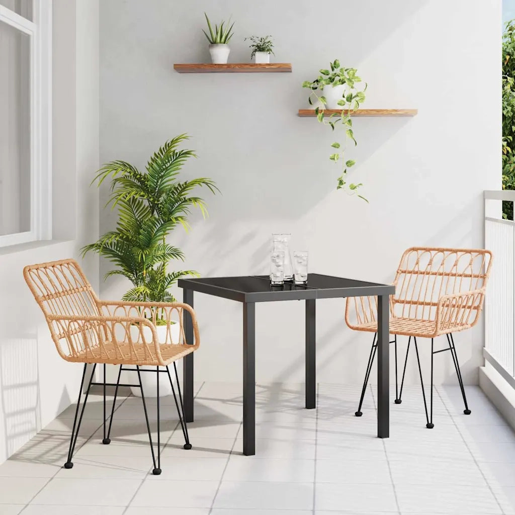 Set da Pranzo per Giardino 3 pcs Marrone 3379177