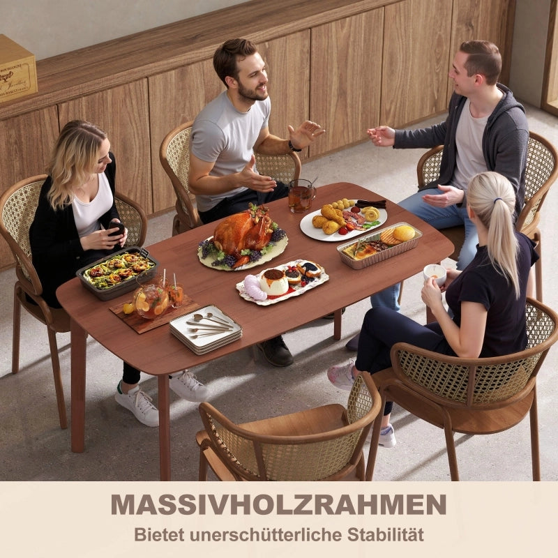 Tavolo da pranzo - stile country - superficie laccata - 150x80 cm - marrone - legno