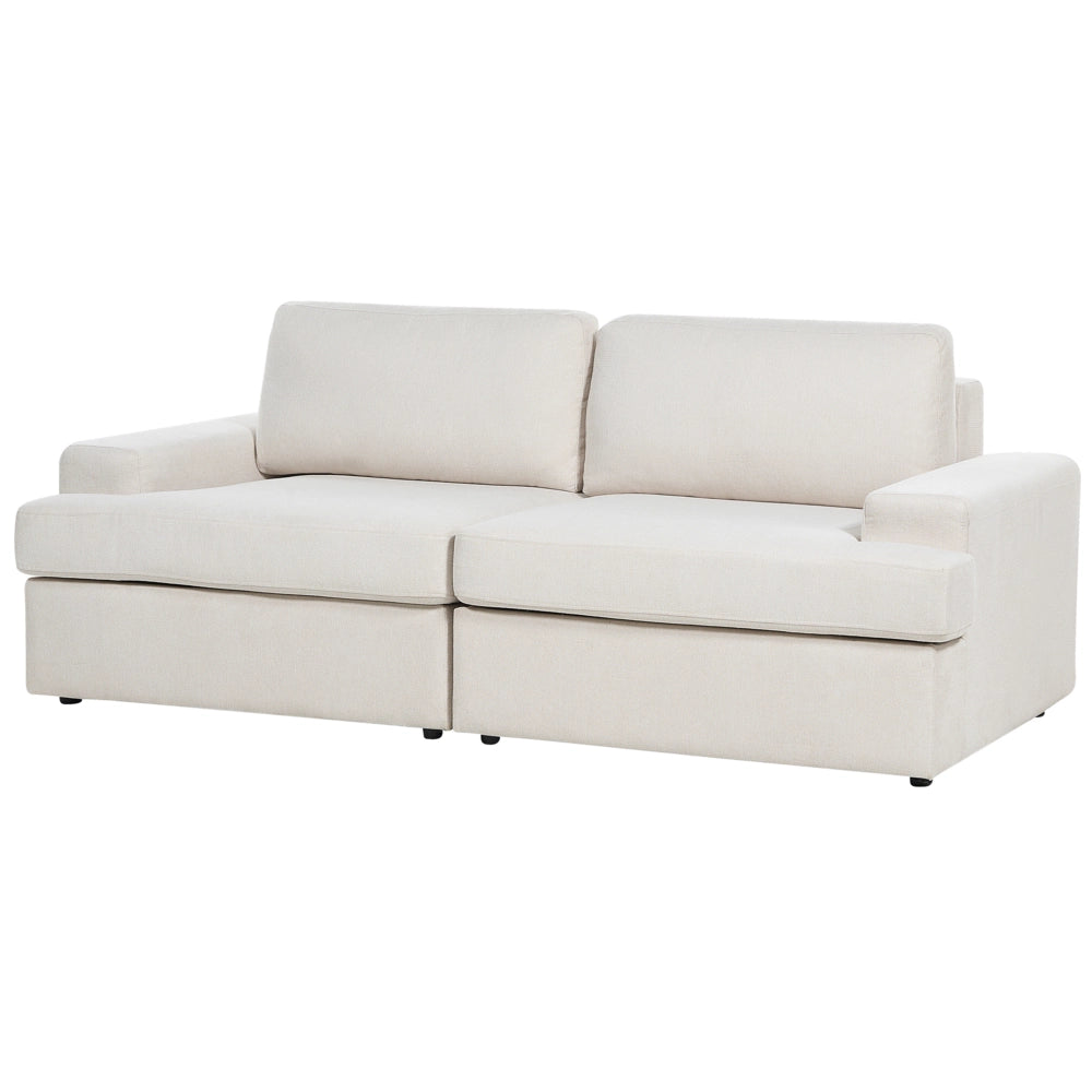 Set da salotto a 5 posti imbottito in tessuto poliestere con poltrona schienale imbottito Beige Chiaro divano classico per il soggiorno