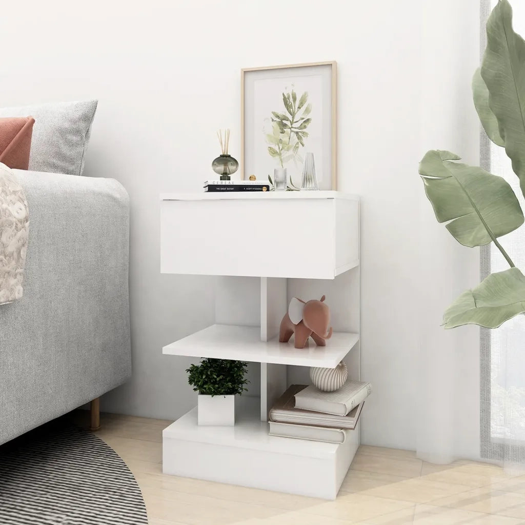 Comodini Bianchi 2 pz 40x35x65 cm in Legno Ingegnerizzato 808649