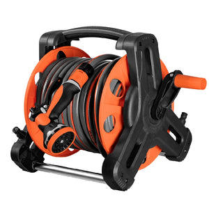 Avvolgitubo da Giardino 30mt PVC con Pistola 10 Funzioni e Supporto Parete