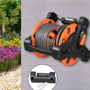 Avvolgitubo da Giardino 30mt PVC con Pistola 10 Funzioni e Supporto Parete