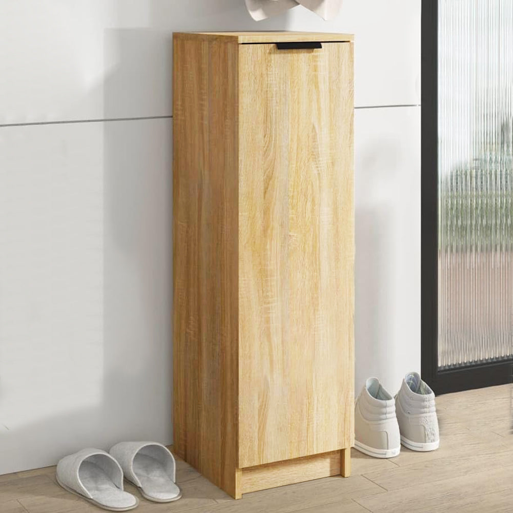 Scarpiera Mobiletto Multiuso in Legno Quercia Mobile Porta Scarpe 30x35x100 cm