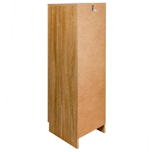 Scarpiera Mobiletto Multiuso in Legno Quercia Mobile Porta Scarpe 30x35x100 cm