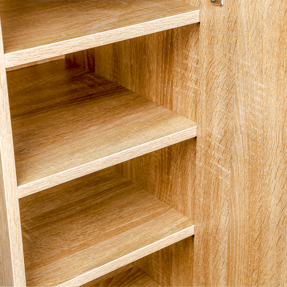 Scarpiera Mobiletto Multiuso in Legno Quercia Mobile Porta Scarpe 30x35x100 cm