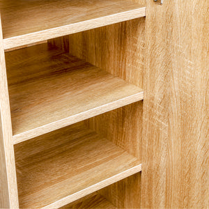 Scarpiera Mobiletto Multiuso in Legno Quercia Mobile Porta Scarpe 30x35x100 cm