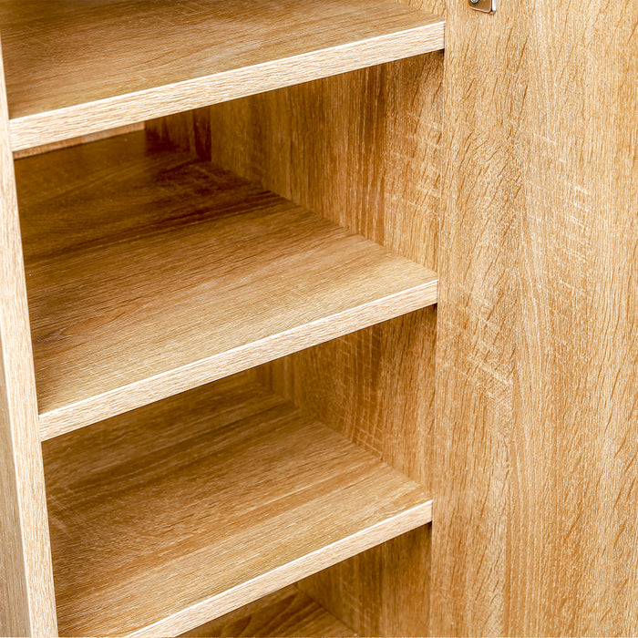 Scarpiera Mobiletto Multiuso in Legno Quercia Mobile Porta Scarpe 30x35x100 cm