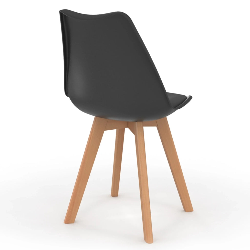 IDMarket - Set di 8 sedie da pranzo scandinave nere SARA