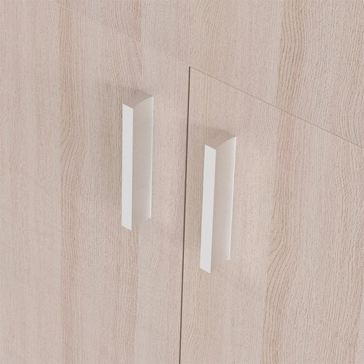 Mobile con Asse da Stiro Incorporato a Scomparsa Salvaspazio con Ripiani e Ruote Olmo