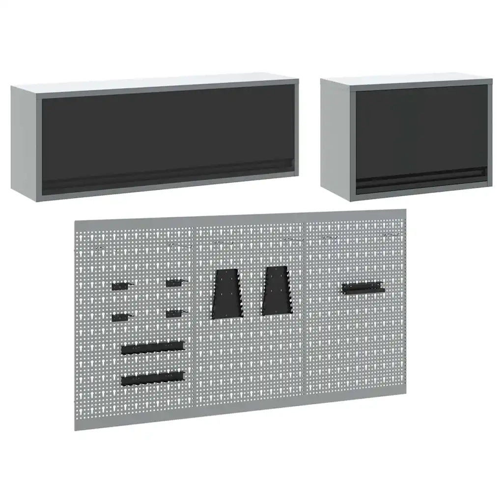 Set di armadi per attrezzi con lo scaffale 5 pcs Nero 3321412