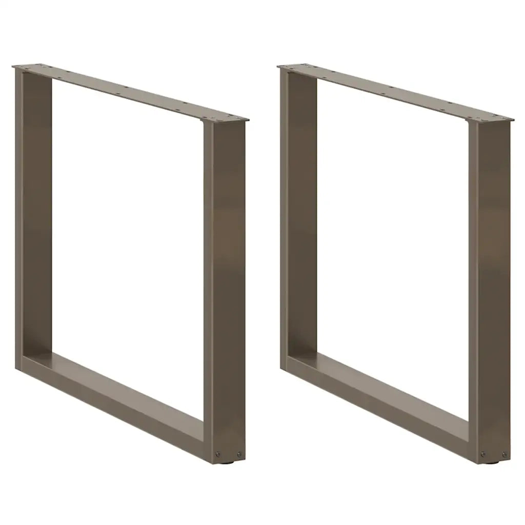 Gambe per tavolo da pranzo a forma di U 3 pz in acciaio naturale 100x(72-73) cm