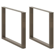 Gambe per tavolo da pranzo a forma di U 3 pz in acciaio naturale 100x(72-73) cm