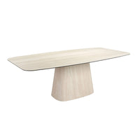 Tavolo da pranzo ovale a botte in marmo porcellanato