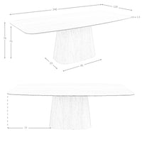 Tavolo da pranzo ovale a botte in marmo porcellanato