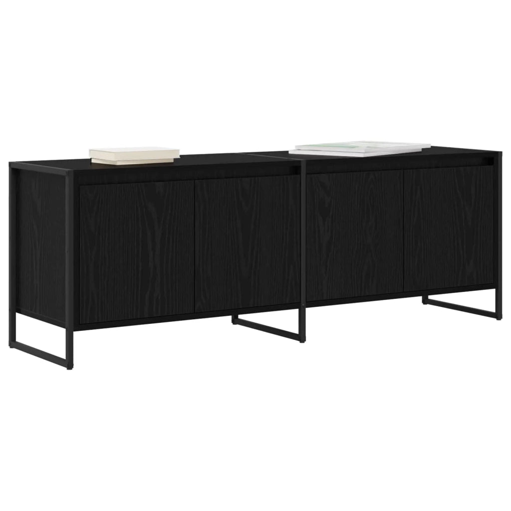 Mobile TV Rovere Nero 140 x 36 x 49.5 cm Legno multistrato 886510