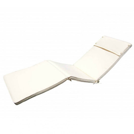 Cuscino Real Lettino 194,5x59x4 cm in Poliestere Ecrù