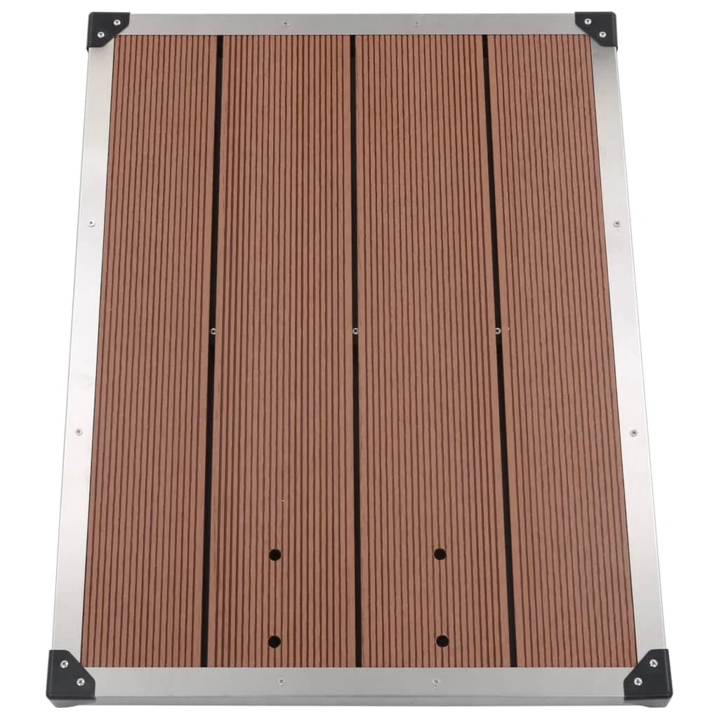 Piatto doccia da esterno in acciaio inox WPC 80x62 cm Marrone 02_0001980
